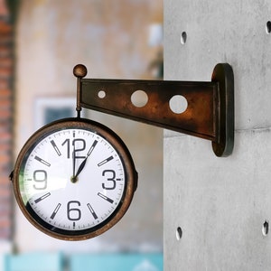 Double-side retro station clock, industrial, loft style.