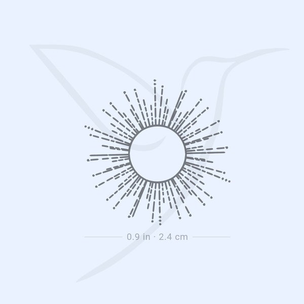 Sun Fine Line Tattoo Etsy