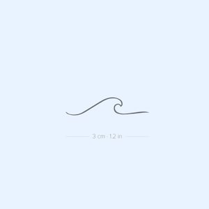 Small Minimalist Wave Semi-Permanent 2-Week Tattoo (Set of 2)