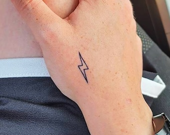 Lightning Bolt Outline Semi-Permanent 2-Week Tattoo (Set of 2)