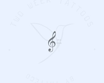 Small Treble Clef Semi-Permanent 2-Week Tattoo (Set of 2)