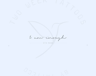 I Am Enough Semi-Permanent Tattoo (Set of 2)