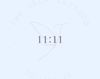 11:11 Angel Number Semi-Permanent 2-Week Tattoo (Set of 2)