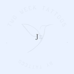 J Serif Uppercase Semi-Permanent Tattoo (Set of 2)