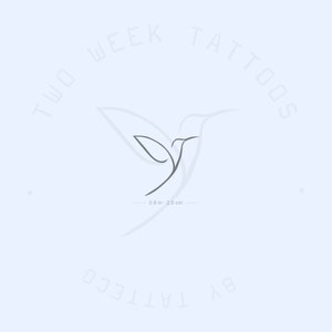 Petit tatouage semi-permanent minimaliste en forme de colibri (lot de 2)