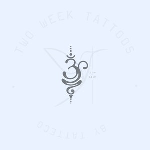 Om Sanskrit Symbol for Breathe Semi-Permanent 2-Week Tattoo (Set of 2)