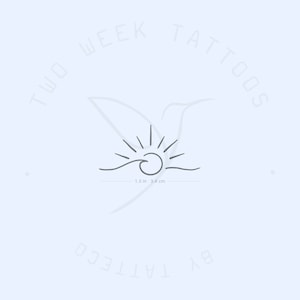 Minimalist Sea Wave Sunset Semi-Permanent Tattoo (Set of 2)
