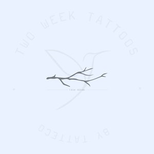 Tatouage semi-permanent de 2 semaines de branche sans feuilles (Ensemble de 2)