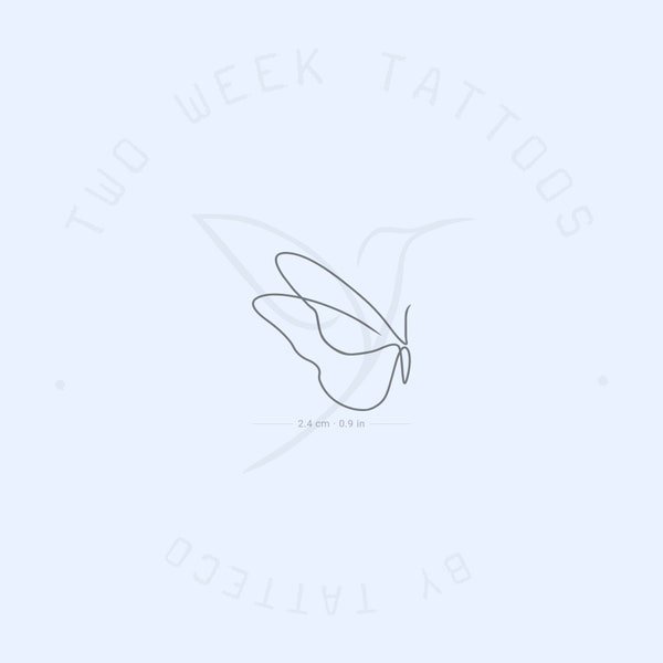 Minimalist One Line Butterfly Semi-Permanent 2-Week Tattoo (Set of 2)