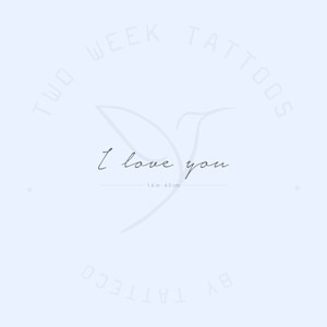 Tatouage semi-permanent de 2 semaines I Love You (Ensemble de 2)