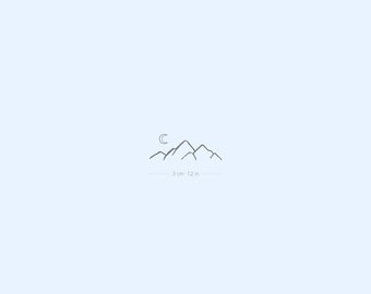Minimalist Mountain Semi-Permanent 2-Week Tattoo (Set of 2)