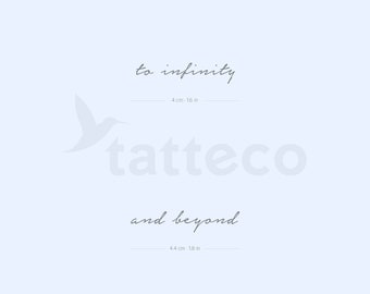 Bijpassende 'To Infinity' en 'And Beyond' semi-permanente tatoeages (set van 2+2)
