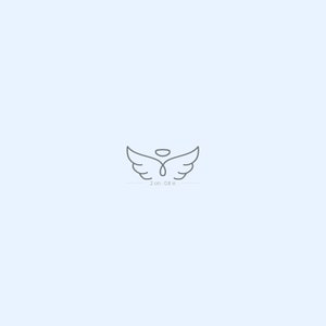 Kleine minimalistische vleugels en halo semi-permanente tattoo van 2 weken (set van 2)