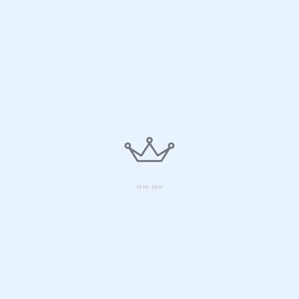 Small Minimalist Crown Semi-Permanent 2-Week Tattoo (Set of 2)