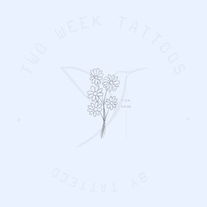 Daisy Bouquet Semi-Permanent Tattoo (Set of 2)