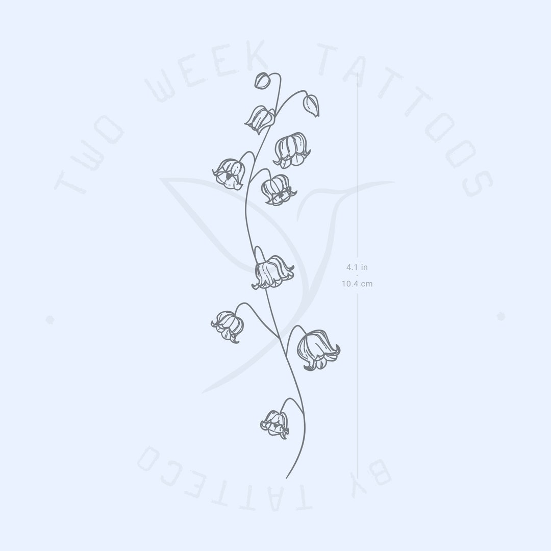 Lily of the Valley Semipermanent Tattoo set of 2 Etsy