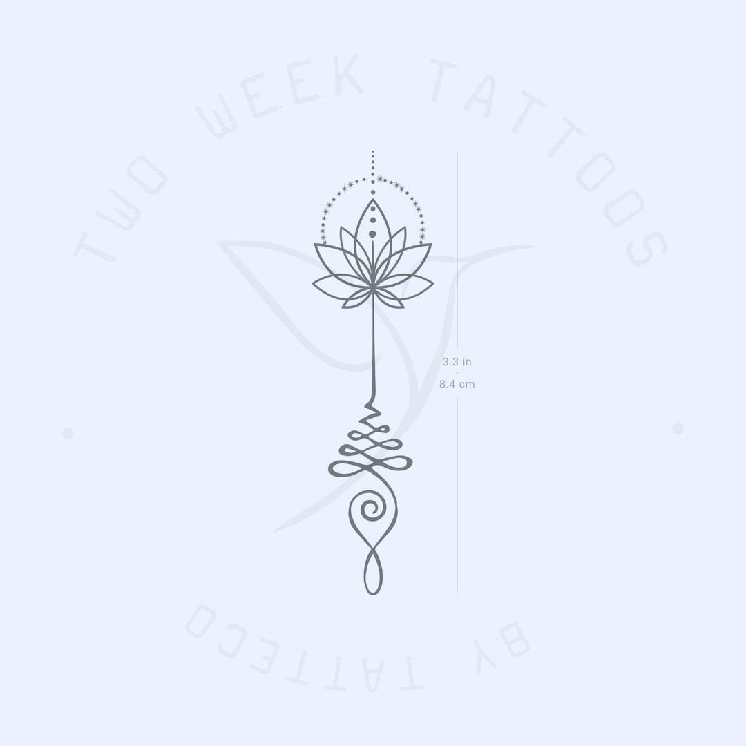 Lotus Unalome Semi-permanent Tattoo set of 2 - Etsy