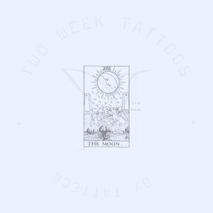 Tatuagem semipermanente de carta de tarô da lua (conjunto de 2)
