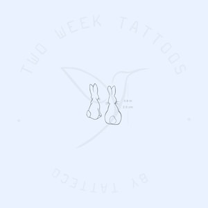 Rabbit Couple Semi-Permanent Tattoo (Set of 2)
