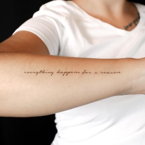 Alles passiert aus einem Grund Semi-Permanent 2-Wochen Tattoo (2er Set)