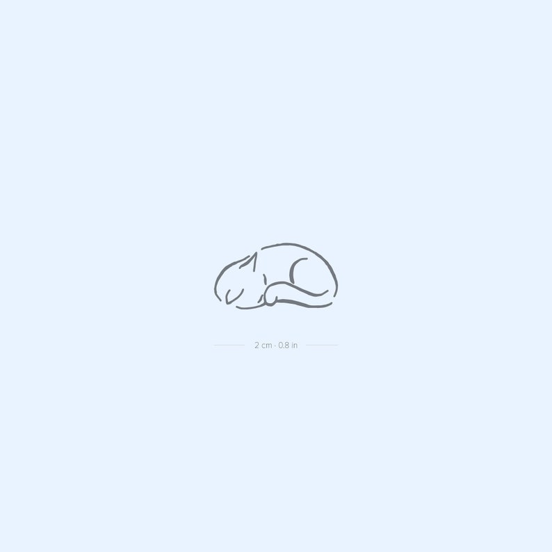 twoweektattoos Sleepy Cat Tattoo - Thumbnail 2