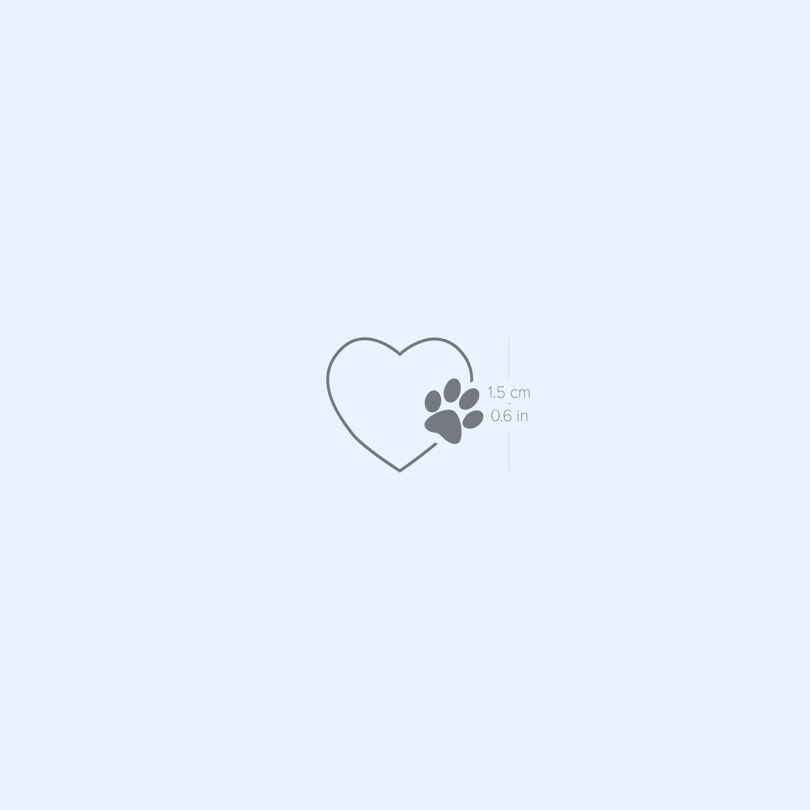 Small Minimalist Heart and Paw Semi-permanent Tattoo (set of 2) - Etsy