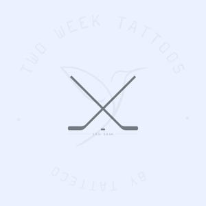 Hockey Sticks Semi-Permanent Tattoo (Set of 2)