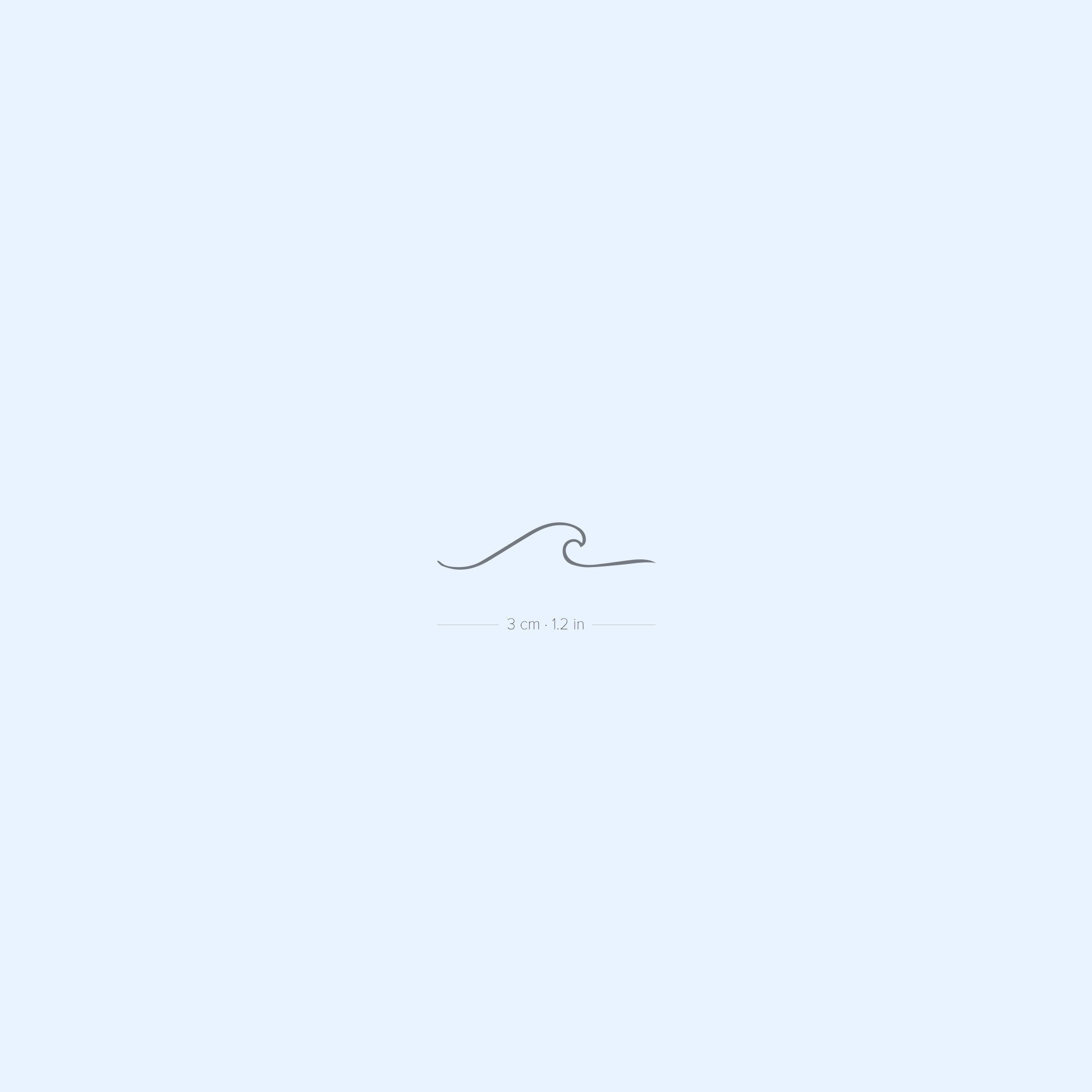 Small Minimalist Wave Semi-Permanent 2-Week Tattoo (Set of 2)