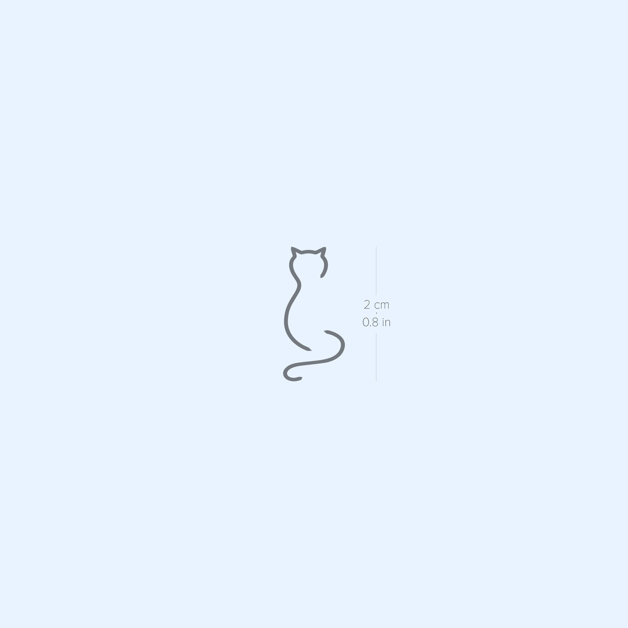 Small Minimalist Standing Cat Semi-Permanent 2-Week Tattoo (Set of 2)