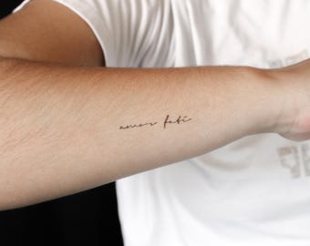 Amor Fati Handwritten Font Semi-Permanent Tattoo (Set of 2)