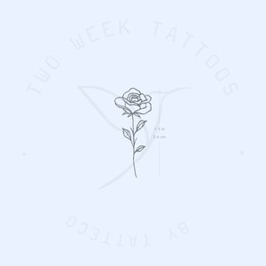 Fine Line Rose Semi-Permanentes Tattoo (2er Set)