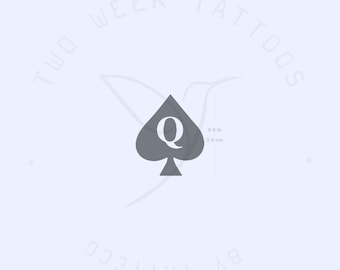 Spade Q Semi-Permanentes Tattoo (2er Set)