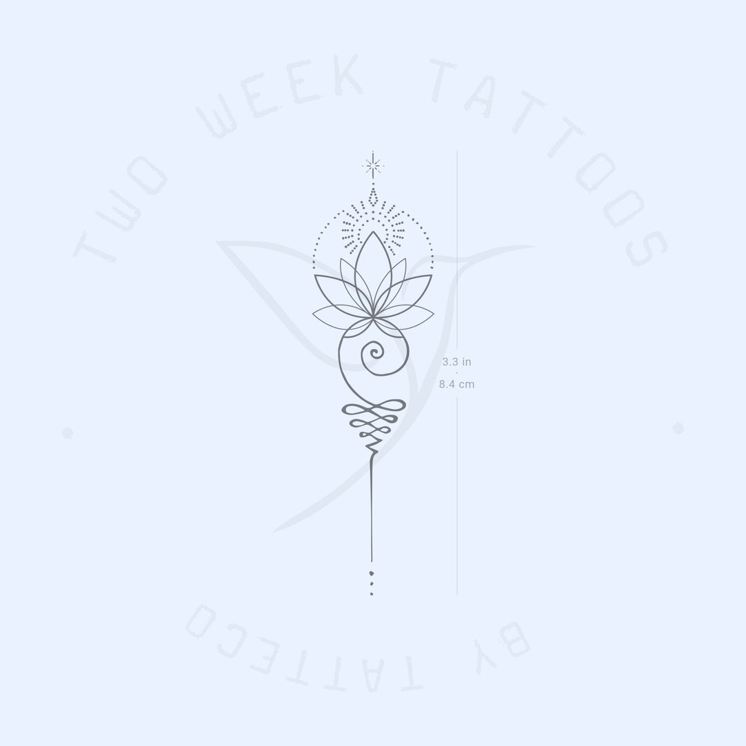 Erleuchteter Lotus Unalome Semi-Permanent Tattoo (2er Set) - Etsy.de