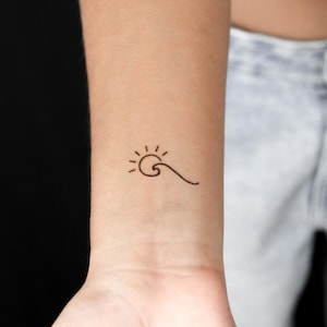 Sonne und Welle Semi-Permanent 2-Wochen Tattoo (2er Set)