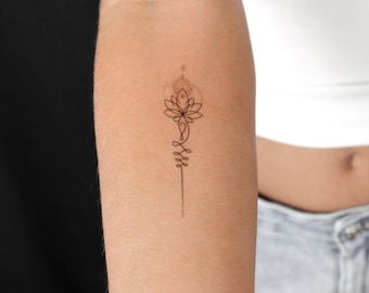 Lotus Unalome Semi-Permanent 2-Week Tattoo (Set of 2)