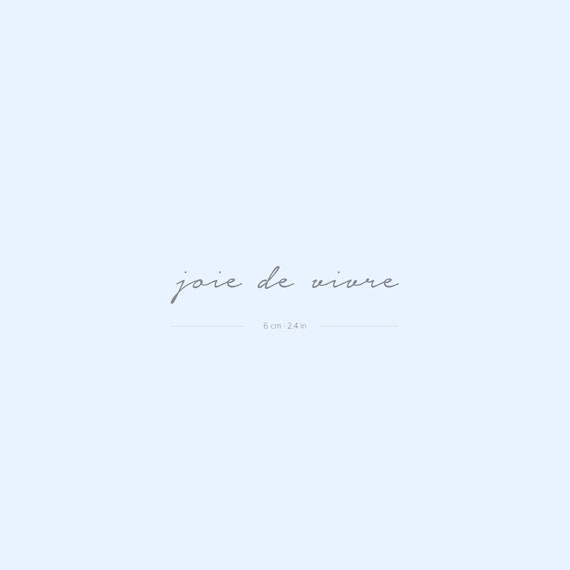 Joie De Vivre Semi-permanent 2-week Tattoo set of 2 - Etsy