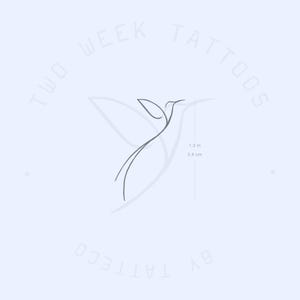 Tatouage semi-permanent minimaliste de colibri à longue queue (Ensemble de 2)