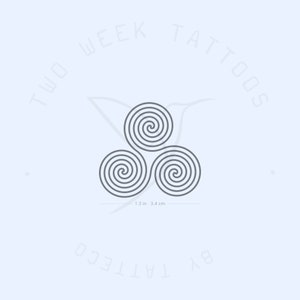 Triskelion - Triple Spiral Symbol Semi-Permanent Tattoo (Set of 2)
