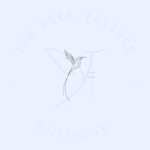 Tatouage semi-permanent colibri sylphe à longue queue (Ensemble de 2)