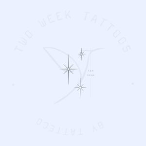 Three Shinning Sparkles Semi-Permanent Tattoo (Set of 2)