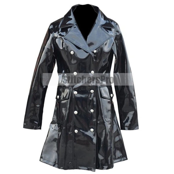 Nouveau manteau gothique en vinyle pour femmes | Meilleur cadeau pour elle