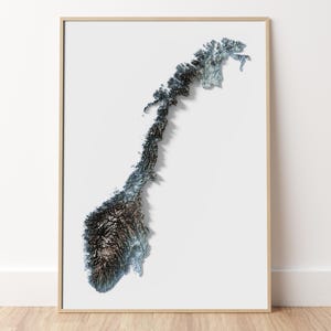 Norwegen - Topographische Reliefkarte