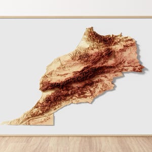 Maroc - Impression de carte topographique en relief