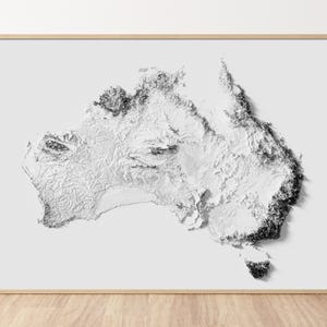 Australia - Topographic Relief Map Print