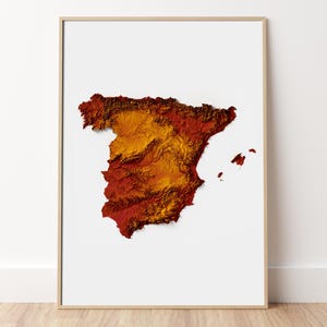 Spanien - Topographische Reliefkarte