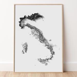 Italie - Carte topographique du relief