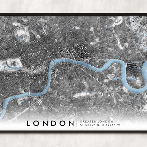 Londres - Impression de carte en relief de la ville