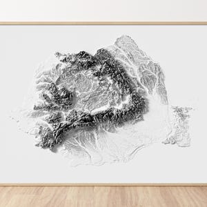 Roumanie - Impression de carte topographique en relief