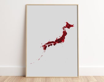 Japan - Topographic Relief Map Print