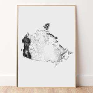 Canada -  Topographic Relief Map Print